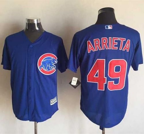 Cubs #49 Jake Arrieta Blue New Cool Base Stitched MLB Jersey - Click Image to Close